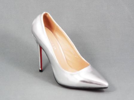 Pantofi dama argintii stiletto toc 10 cm Sonyk