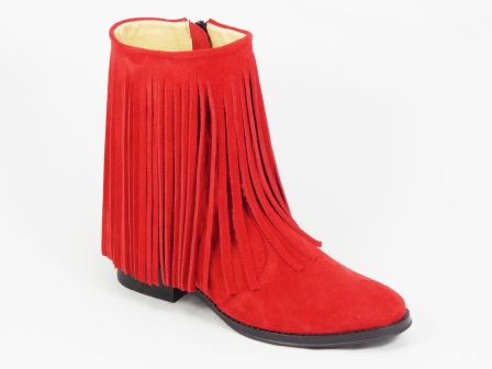 Ghete dama rosii piele intoarsa toc 3,5 cm Neky