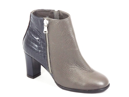 Ghete dama gri cu albastru piele lac toc 7 cm Nolly