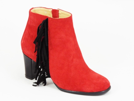 Ghete dama rosii piele intoarsa toc 7 cm Mony