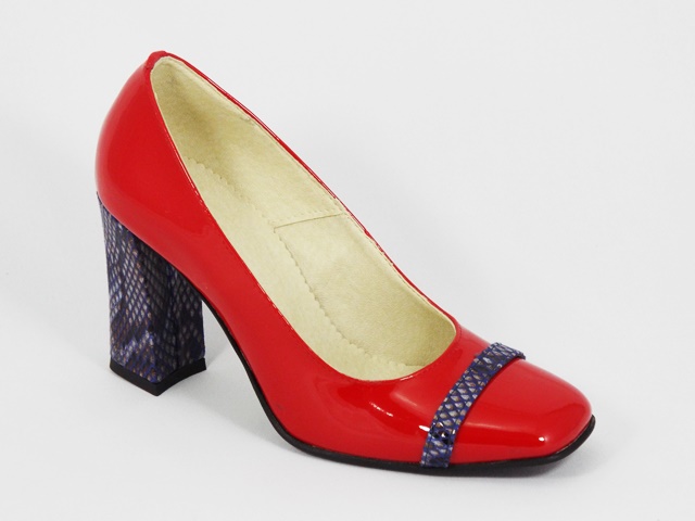 Pantofi dama piele lac rosii toc 9 cm Irina