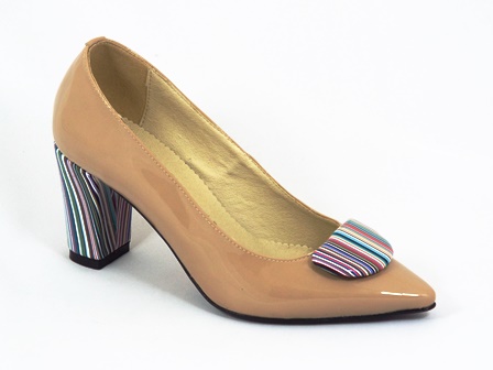 Pantofi dama piele bej lac Grynka