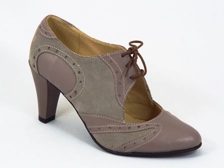 Pantofi dama piele gri toc 8 cm Ana