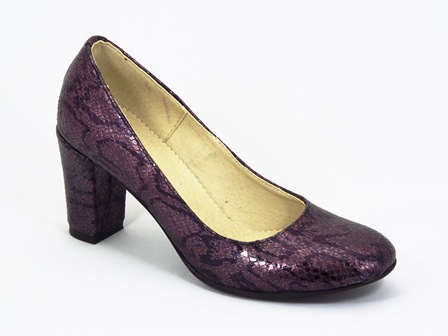 Pantofi dama piele mov croco Lilia