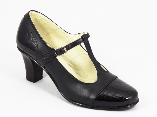 Pantofi dama piele negru croco Alma