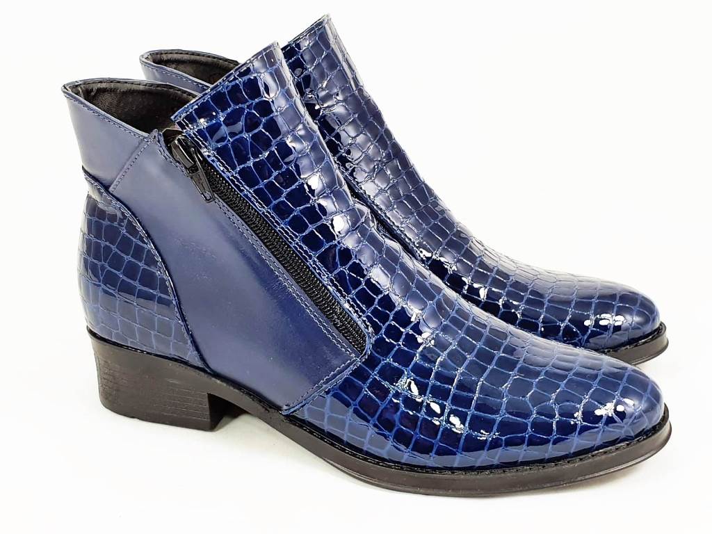 Ghete dama piele bleumarin Florentina