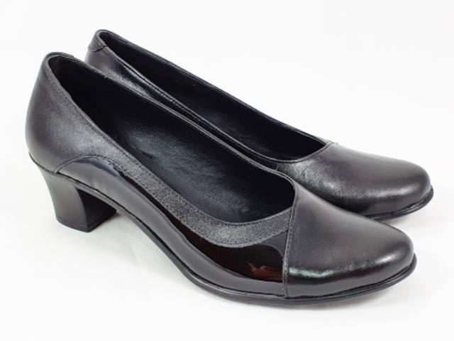 Pantofi dama piele negri lac Nico