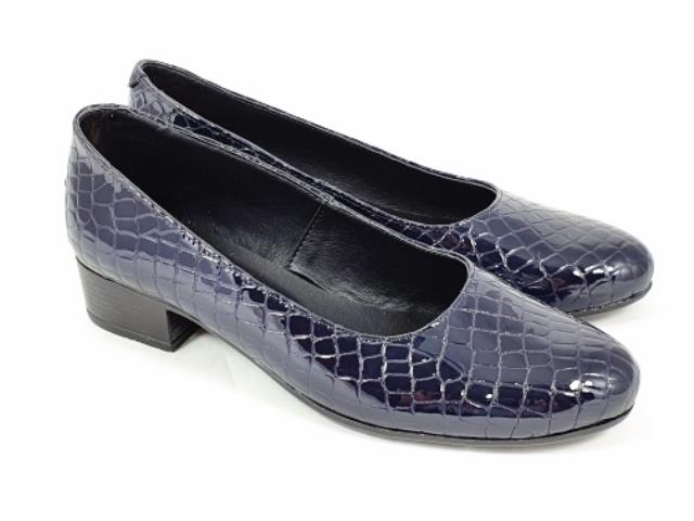 Pantofi dama piele bleumarin lac Sonia