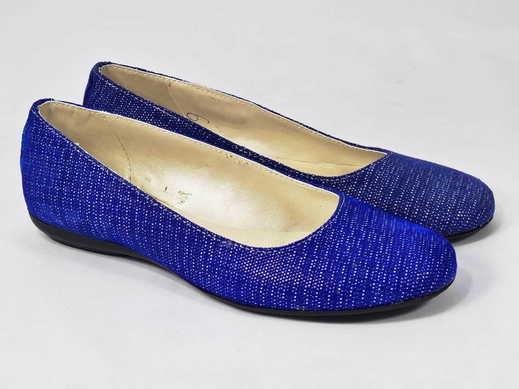 Balerini dama piele bleumarin Alma