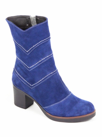 Ghete dama albastre piele intoarsa toc 6 cm Gretta