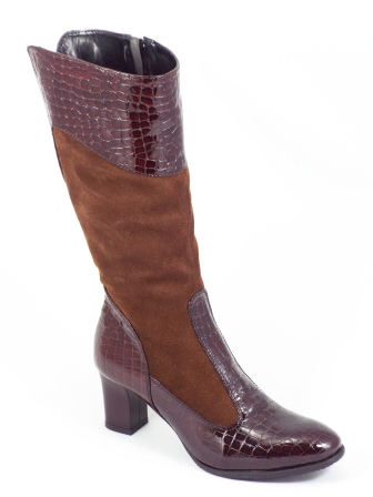 Cizme dama piele maro toc 6 cm Cryna