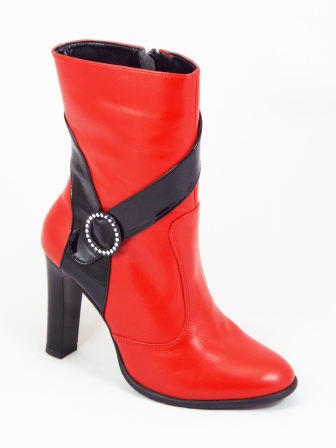 Ghete dama piele rosii toc 9 cm Gretta