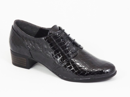 Pantofi dama piele lac negri toc Lymo