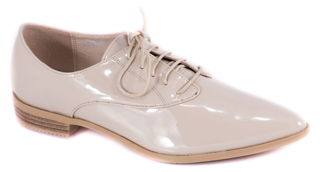 Pantofi dama bej lac toc 2 cm Vanya