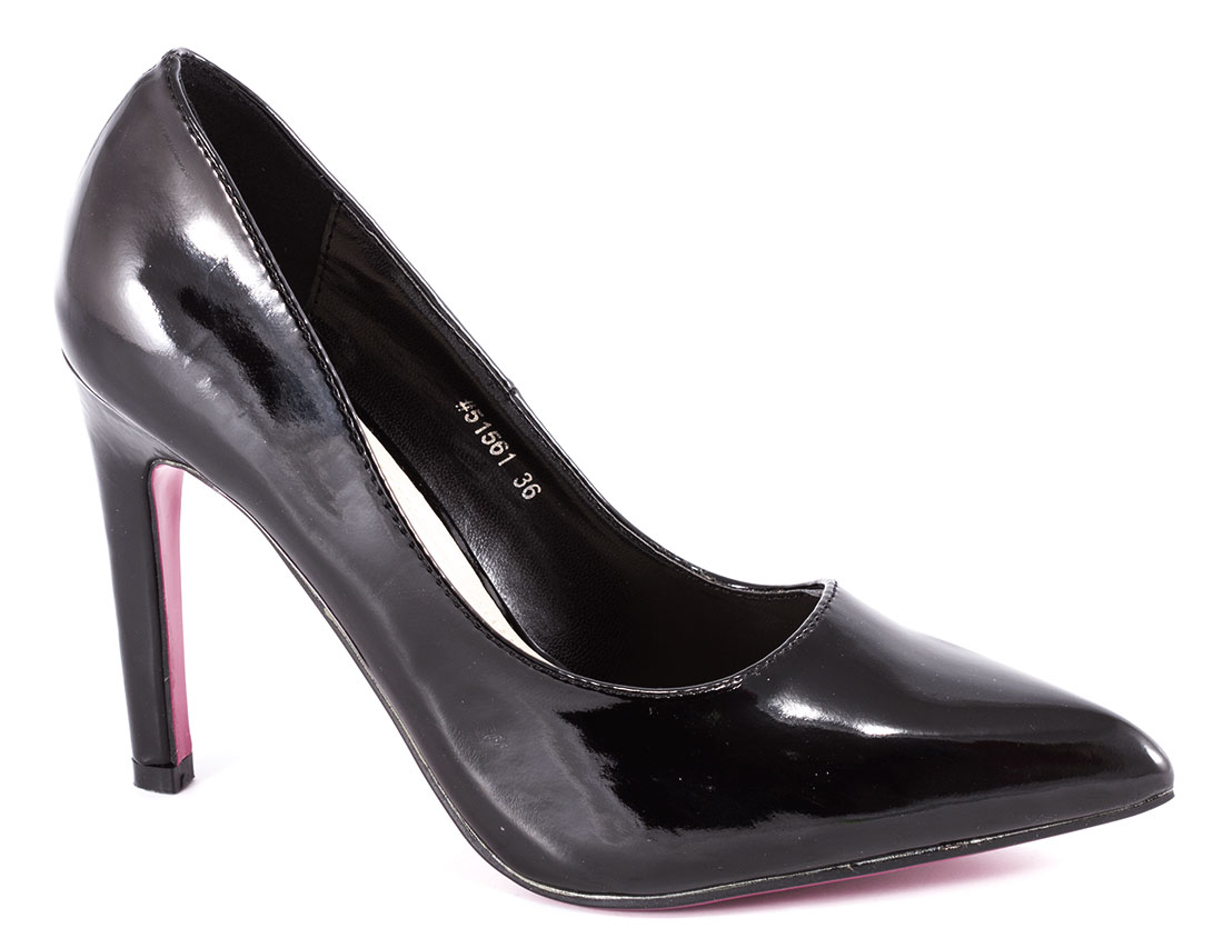 Pantofi dama negri stiletto cu toc 10 cm Verrno