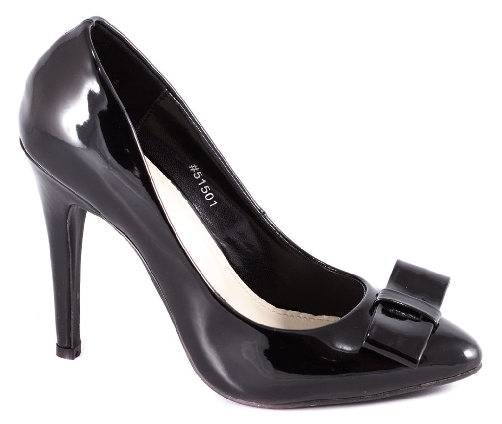 Pantofi dama negri lac stiletto toc 10 cm Seryna