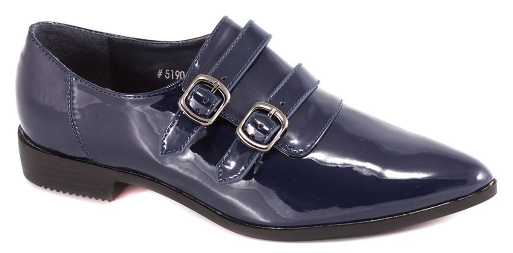 Pantofi dama albastri lac toc 2 cm Iryna