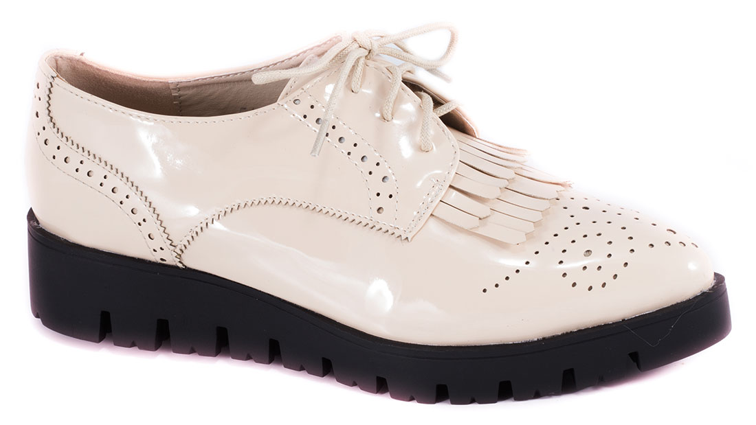 Pantofi dama bej lac toc 3,5 cm Ronnya