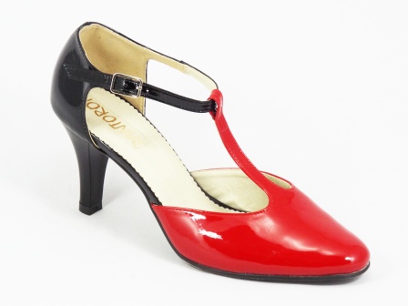 Sandale dama rosii piele lac toc 8 cm Doryna