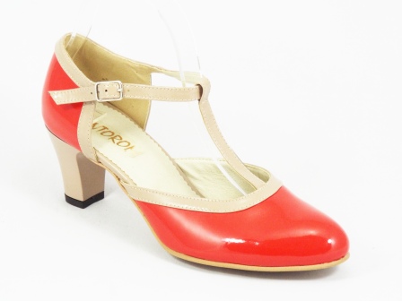 Pantofi dama rosii piele lac toc 6 cm Doina