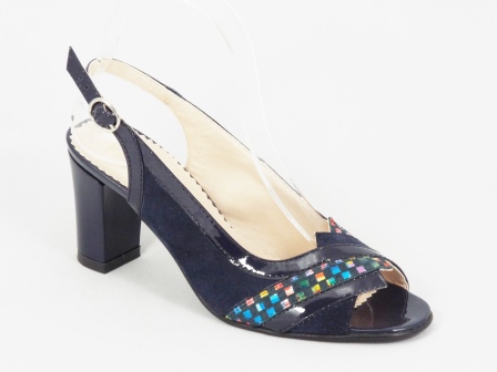 Sandale dama piele bleumarin toc 8 cm Lynna