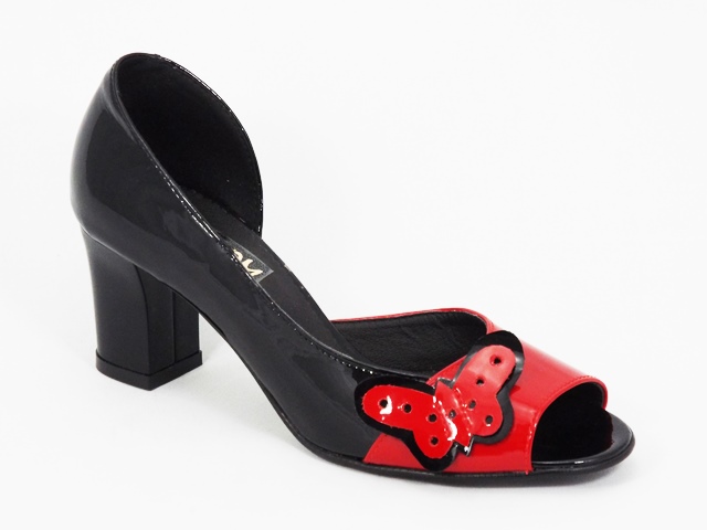 Sandale dama piele negre toc 6 cm Eryne