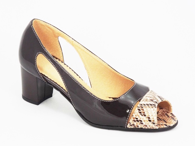 Sandale dama piele maro toc 5,5 cm Elysa