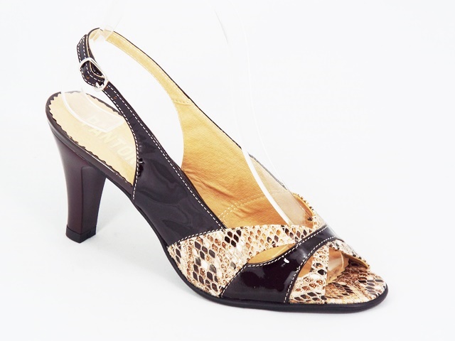 Sandale dama piele maro toc 8 cm Myna