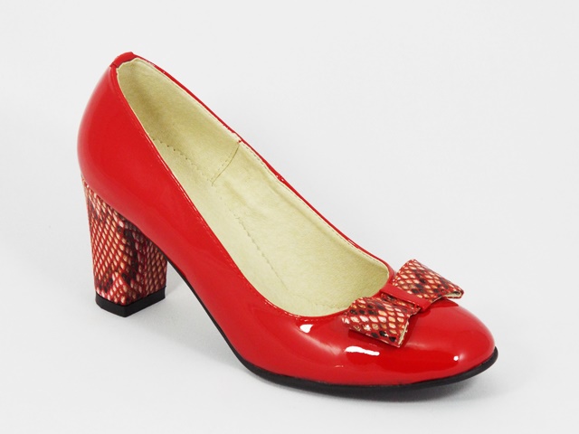 Pantofi dama piele rosii lac toc 7 cm Doina
