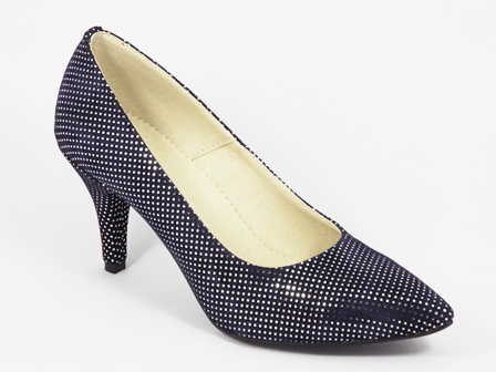 Pantofi dama piele albastri toc 8 cm Flores