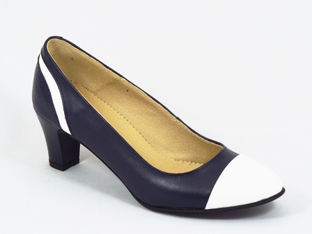 Pantofi dama piele albastri toc 6 cm Verra