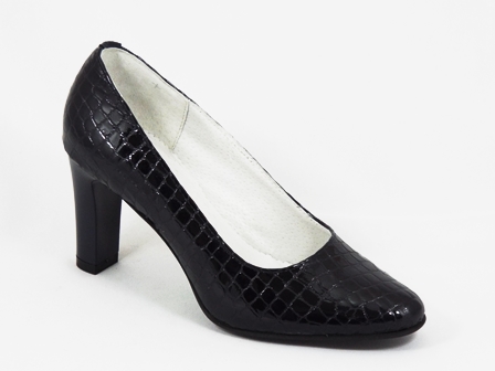 Pantofi dama piele negri toc 8 cm Sande