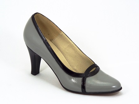 Pantofi dama piele gri lac Anna