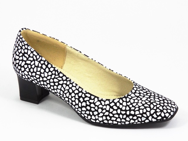 Pantofi dama piele negri cu alb Nadyna