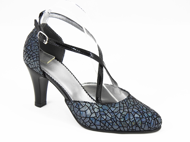 Pantofi dama piele albastru argintiu Sorana