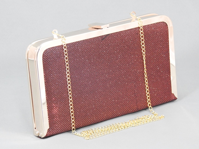 Clutch dama rosu metalizat Alina