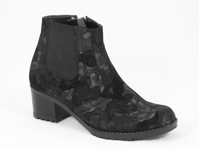 Ghete dama piele negru khaki Ilinka