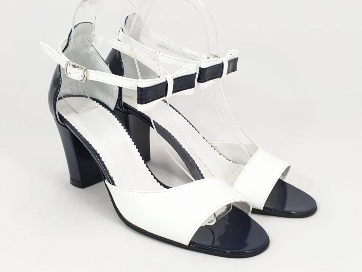 Sandale dama piele bleumarin cu alb Talia