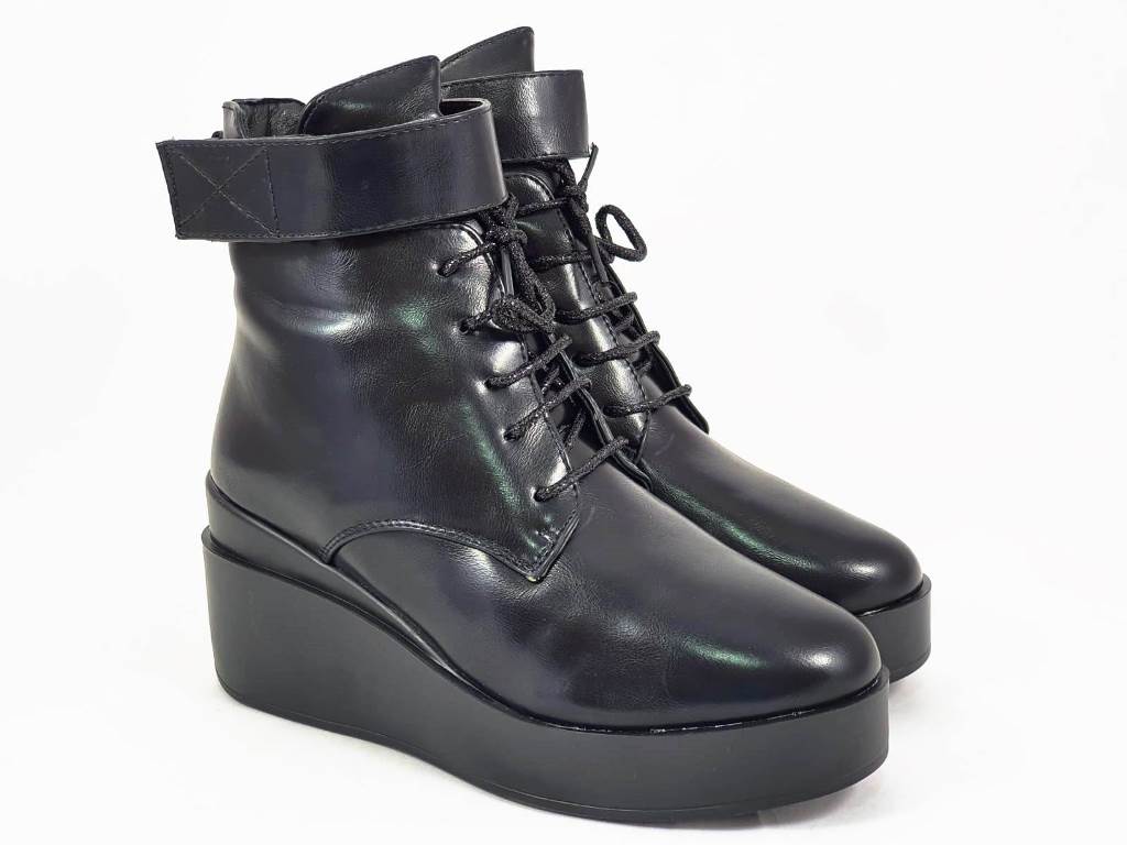 Ghete dama negre tip bocanc Eleonora