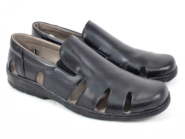 Sandale barbati piele negre Daniel