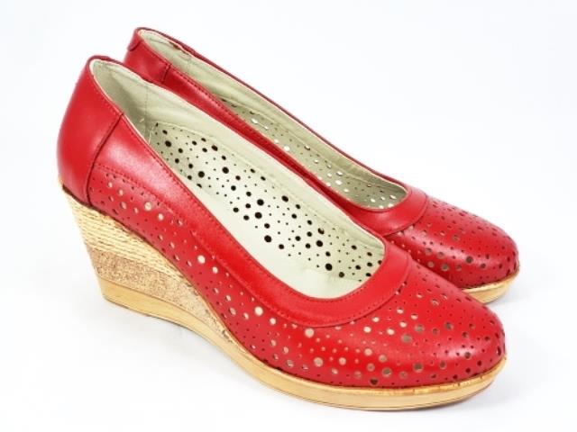 Pantofi dama piele rosii Nadia