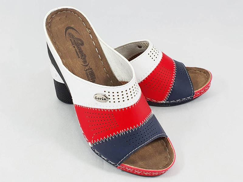 Papuci dama tricolor Anastasia