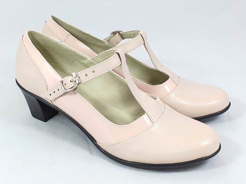 Pantofi dama piele roz cu lac Aurelia