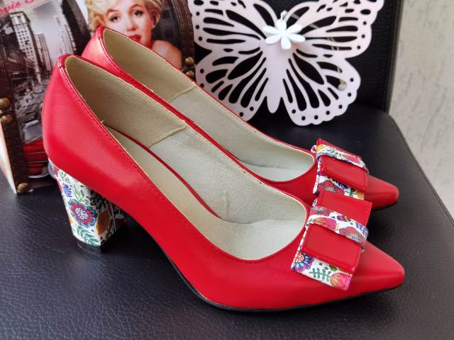 Pantofi dama piele rosii Nadina