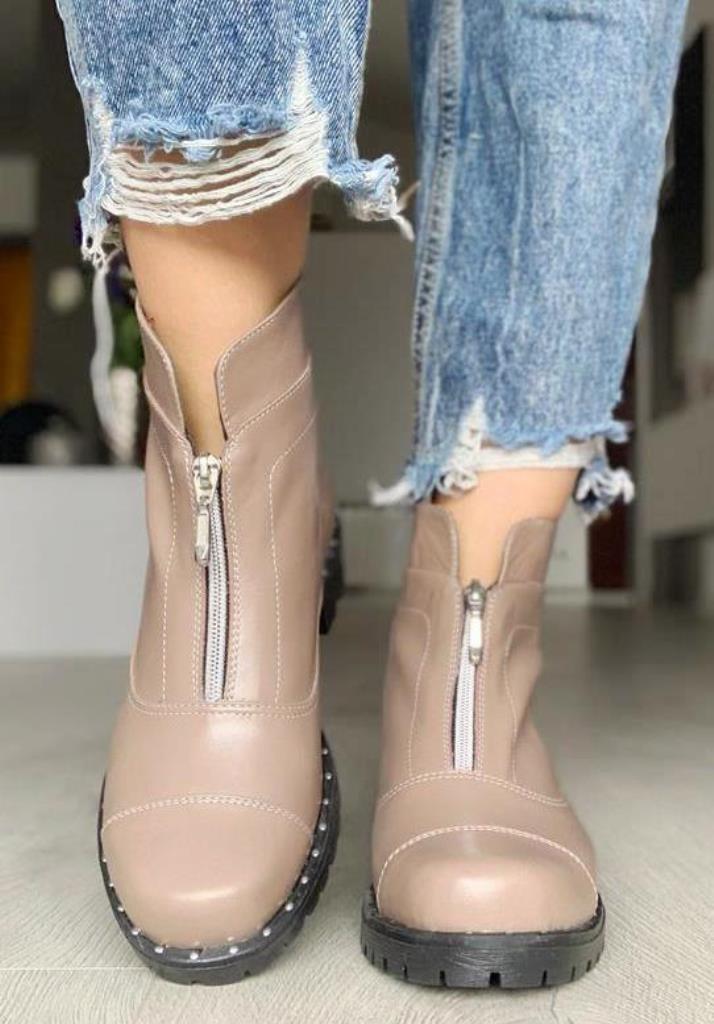 Ghete dama piele bej Oana2