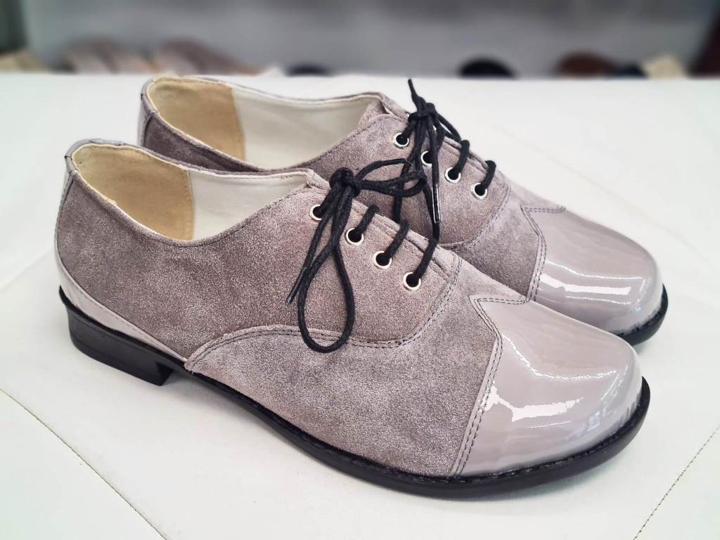 Pantofi dama piele gri Mina