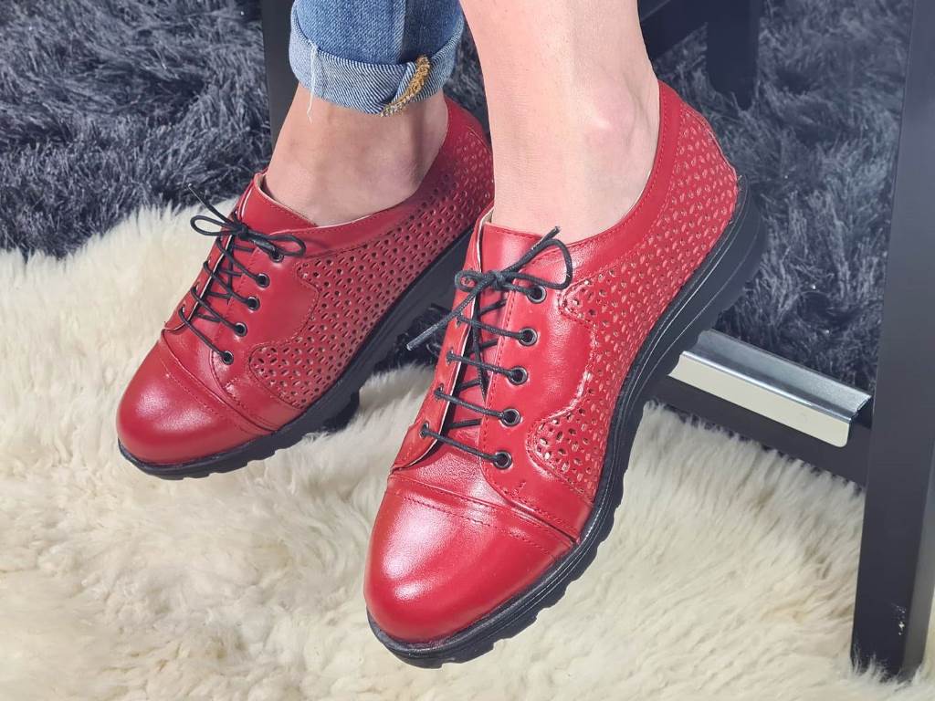 Pantofi dama piele rosii Andra