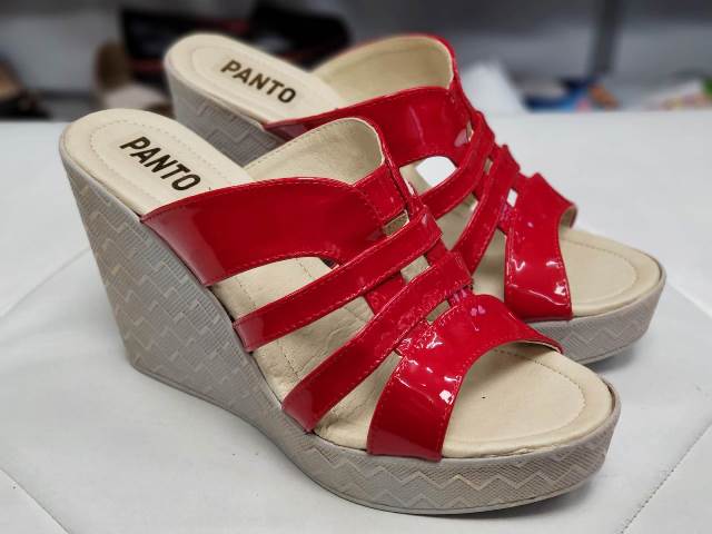 Papuci dama piele rosii Ana