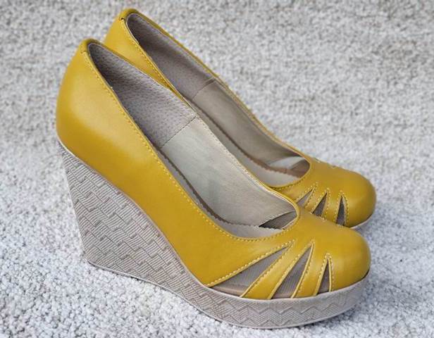 Pantofi dama piele galben mustar Adelina