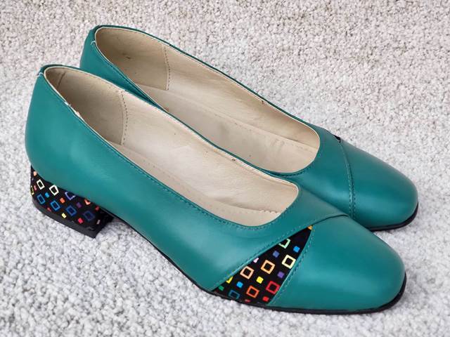 Pantofi dama piele verzi Teodora